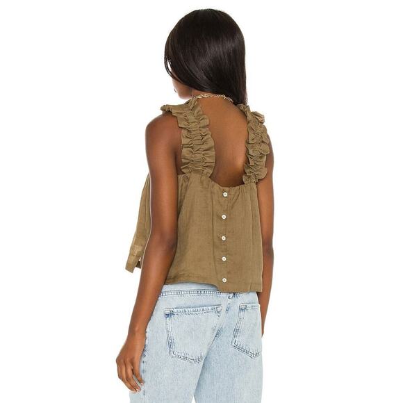 Frame Ruffle Strap Tank Moss Size M - Picture 3 of 7